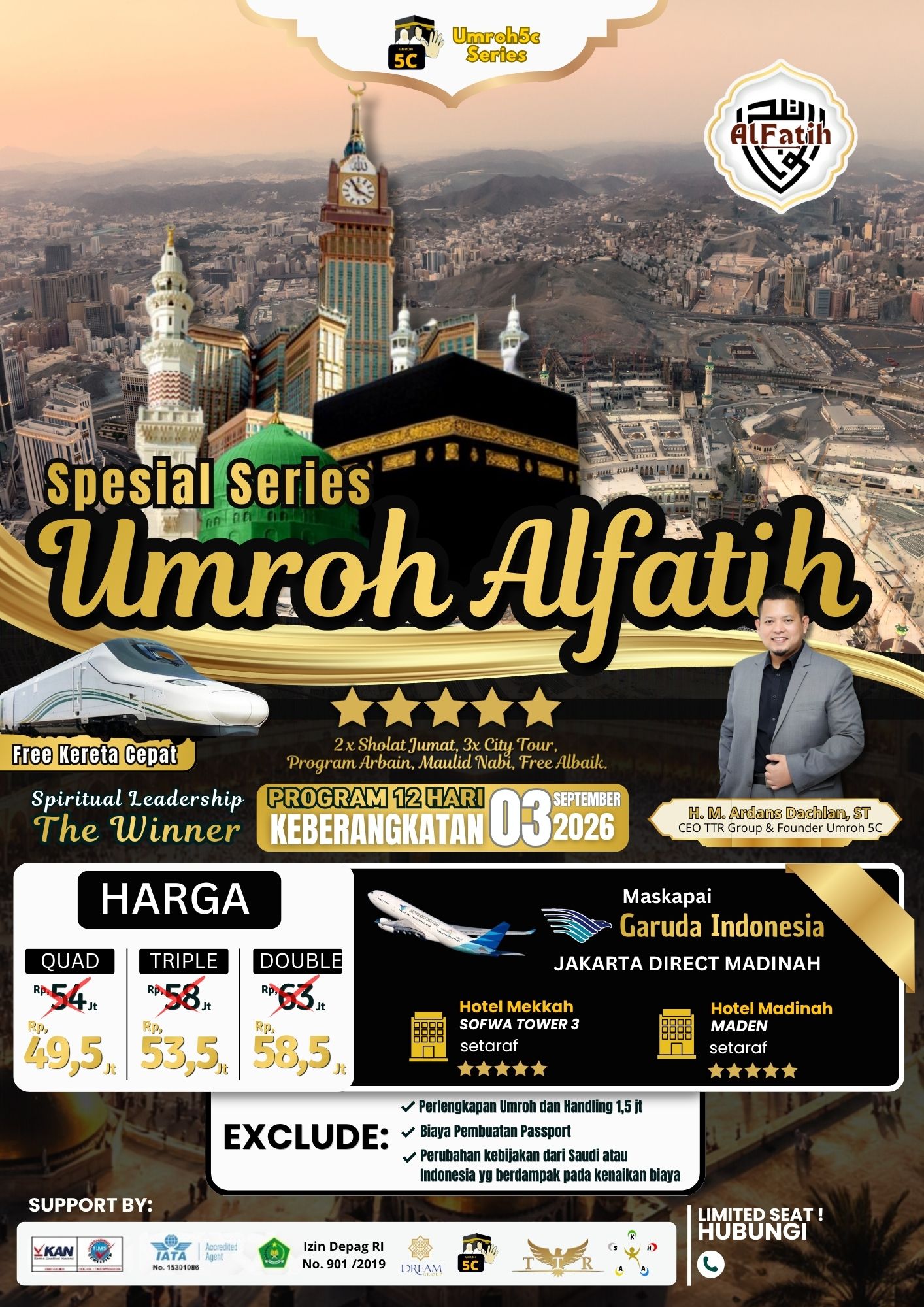 Umroh Al Fatih Spesial Series 12 Hari Bintang 5