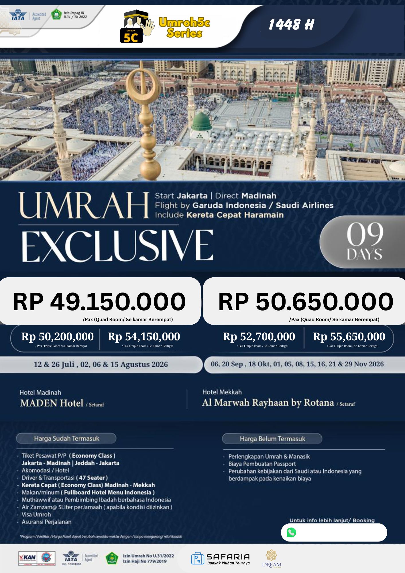 UMROH5C EXCLUSIVE 2026 DIRECT MADINAH