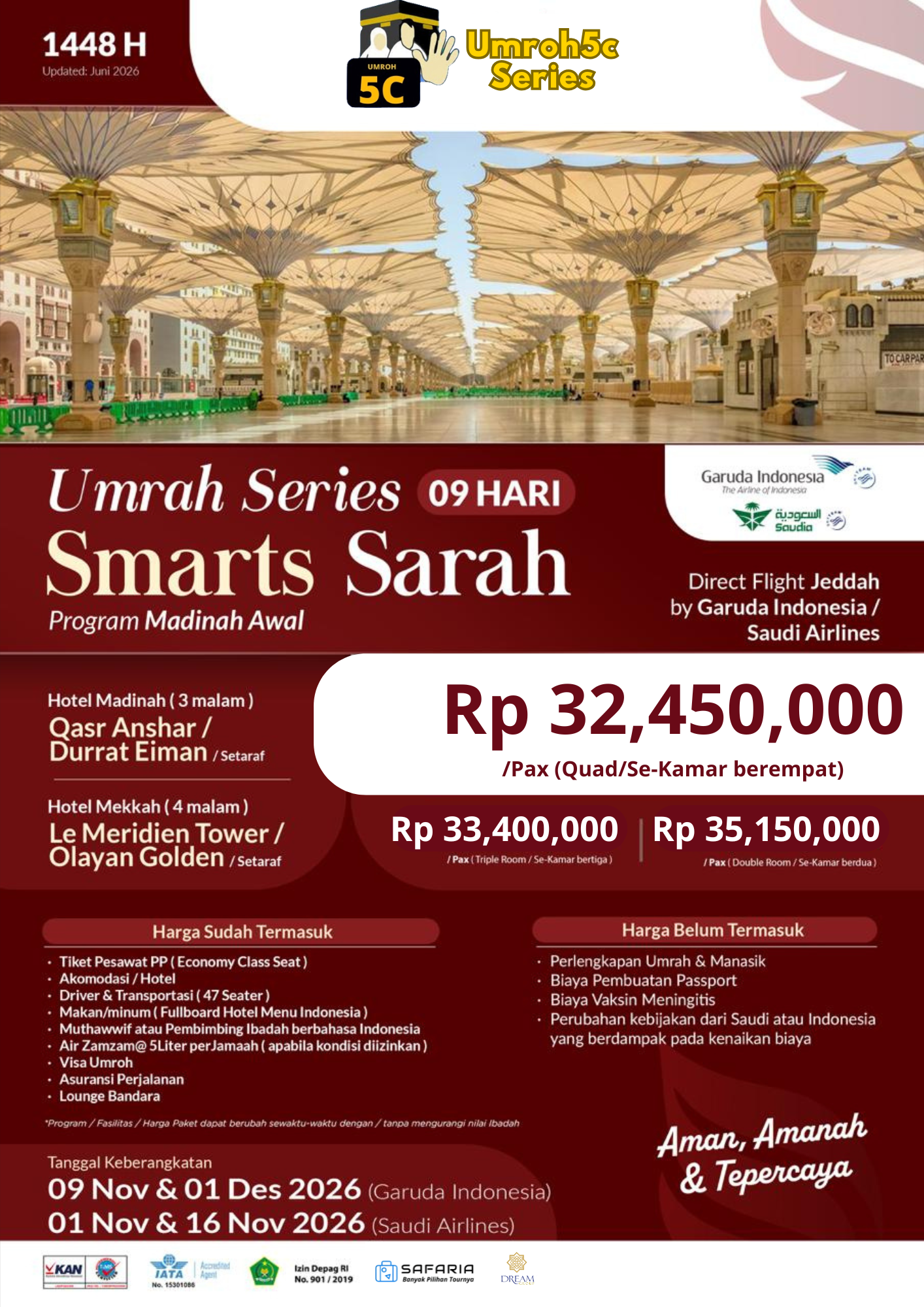 Umroh5c Series Sarah Nov & Des 2026